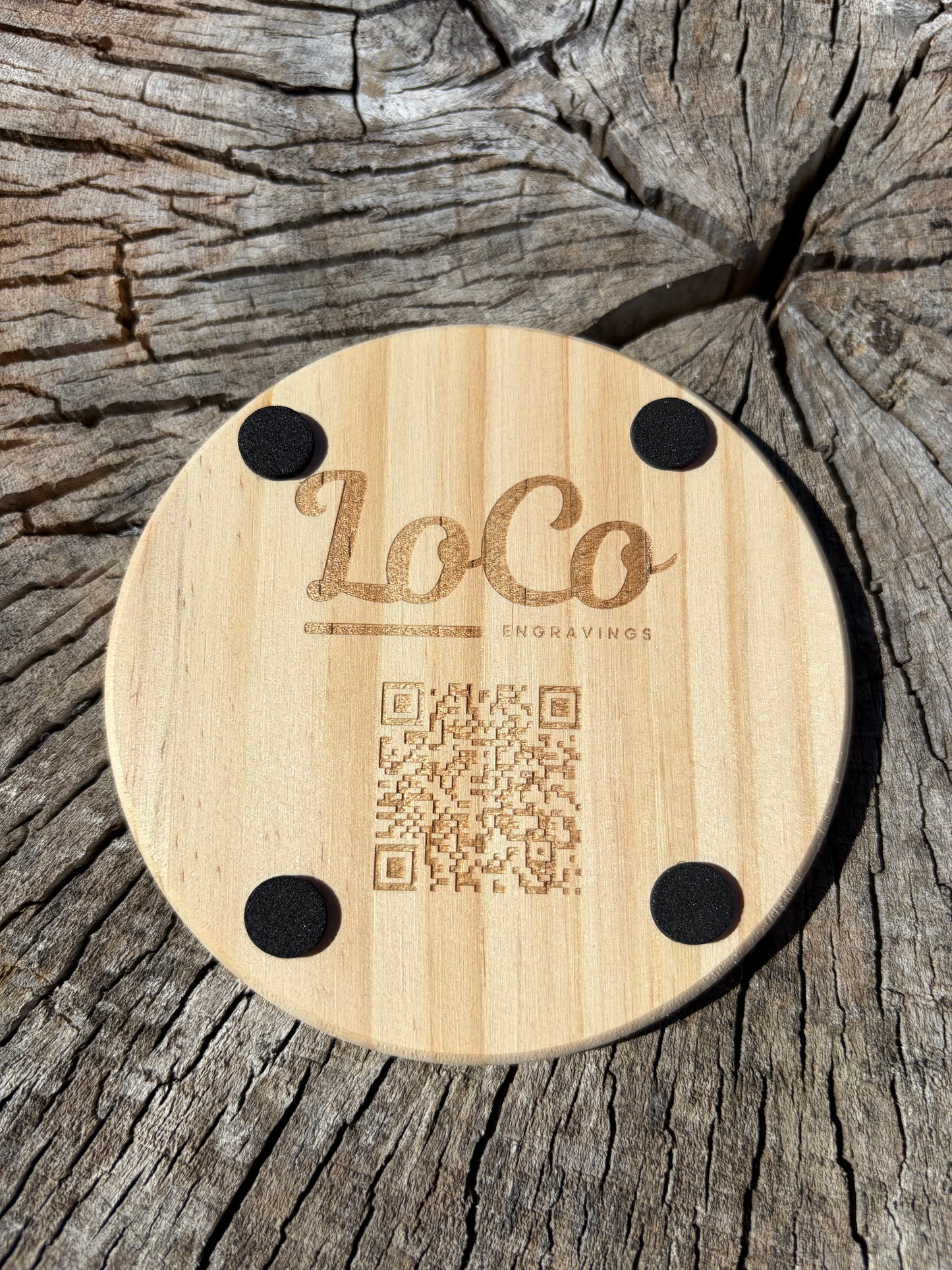 Rustic Sunflower Wooden Coaster Set | Laser Engraved | Set of 4