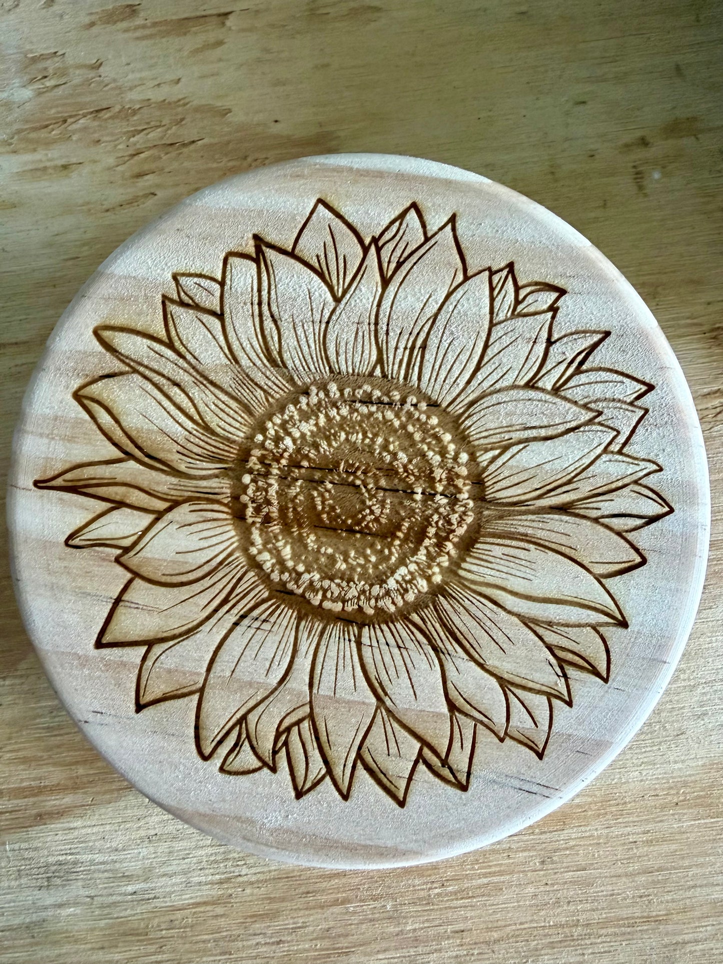 Rustic Sunflower Wooden Coaster Set | Laser Engraved | Set of 4
