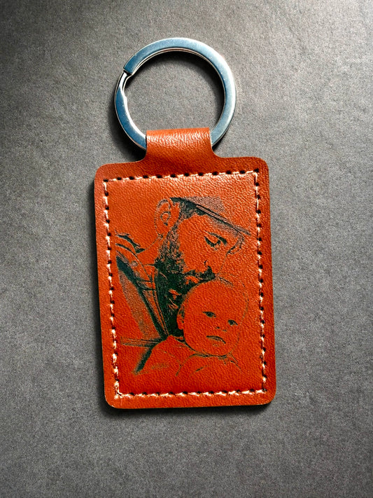 Custom Father’s Day Memory QR Code Keychain | Scan to View Photos, Videos, & Messages